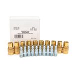 Thumbnail - 20 Piece 1 4 Inch NPT Steel Core Brass Coupler and Steel Plug Pack - 11