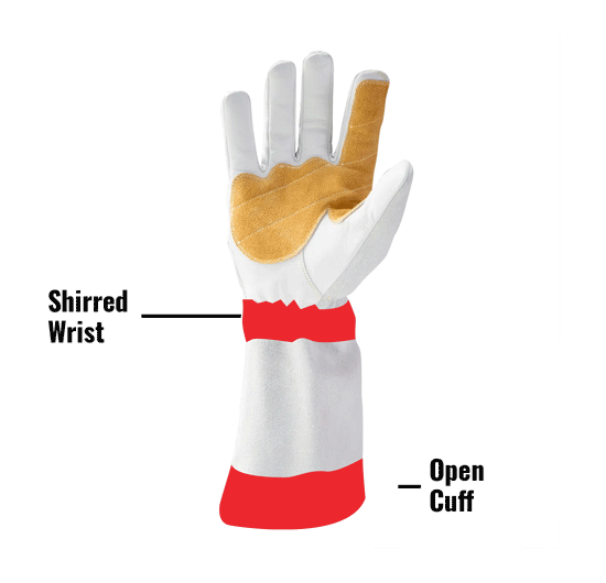 Shirred Wrist.Open Cuff