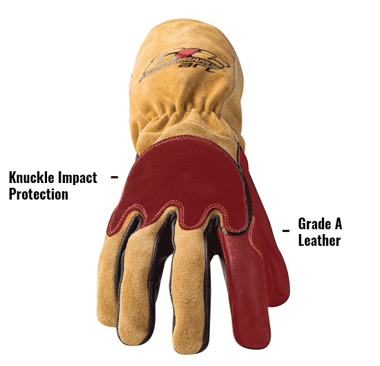 Knuckle Impact Protection.Grade A Leather