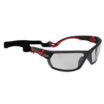 Thumbnail - Premium Anti Fog Clear Lens Safety Glasses with Removeable Headband in Black and Red - 01