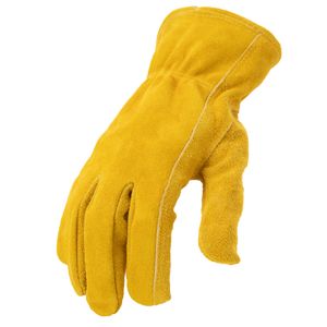 Leather Driver Work Gloves Golden Brown