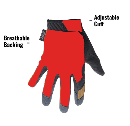 Breathable Backing.Adjustable Cuff