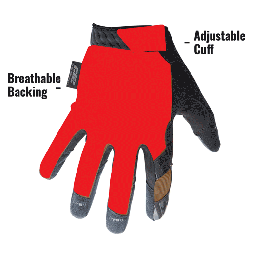Breathable Backing.Adjustable Cuff