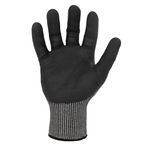 Thumbnail - Nitrile Foam Dipped ANSI A5 Cut Resistant Touchscreen Compatible Seamless Work Gloves in Black and Gray Large - 21