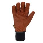 Thumbnail - Fleece Lined A3 Cut Resistant Buffalo Leather Driver Winter Work Glove with Rib Knit Cuff - 21