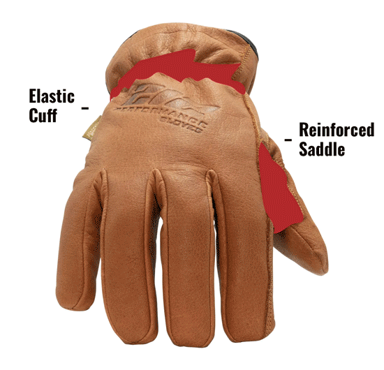 Kosto Water-Resistant Full Grain Leather Winter Work Gloves Pack of 3 Pairs