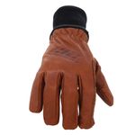 Thumbnail - Fleece Lined A3 Cut Resistant Buffalo Leather Driver Winter Work Glove with Rib Knit Cuff - 11