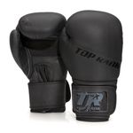 Thumbnail - Champion Grade A Leather Training Boxing Glove Black with Black Trim - 01