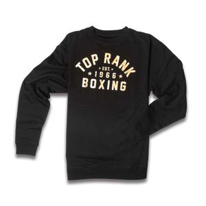 Top Rank Boxing Est 1966 Crew Neck Sweatshirt in Gold on Black