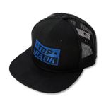 Thumbnail - Top Rank Cotton Mesh Snapback Hat Blue on Black - 01