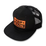 Thumbnail - Top Rank Cotton Mesh Snapback Hat Orange on Black - 01
