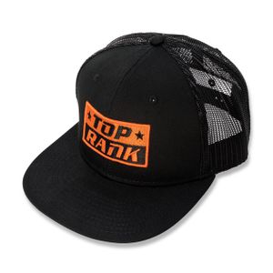 Top Rank Cotton / Mesh Snapback Hat, Orange on Black
