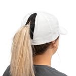 Thumbnail - Womens Top Rank Logo Sport Hat with Magnetic Pony Tail Closure in White Small Medium - 31
