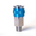 Thumbnail - 1 4 Inch Plated Brass 3 In 1 Universal Quick Disconnect Coupler with 1 4 Inch Male NPT Threads - 21